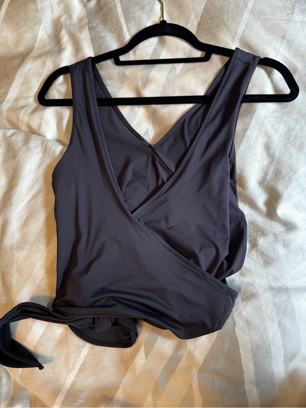 lululemon athletica Women's Dark Gray Wrap Crop Top